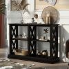 Console Table with 3-Tier Open Storage Spaces and 'X' Legs, Narrow Sofa Entry Table for Living Room, Entryway and Hallway