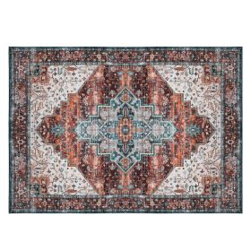 Vintage Area Rug Modern Non Slip Carpet Boho Low Pile Soft Rug Waterproof Machine Washable Rug for Living Room Bedroom Kitchen Dining Room Under Table (Color: Type 3, size: 6_9ft)