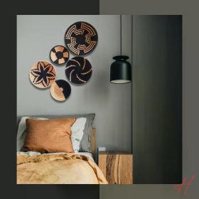 Bohemian decor accents Handwoven Wall Decor Set Black & Natural Artistic Designs (Set: 5 Set B2B)