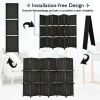 6 Panel Folding Weave Fiber Room Divider with 2 Display Shelves