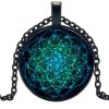 Fashion Glass Dome Sacred Geometry Female Jewelry Life Flower New Necklace Om Yoga Chakra Pendant Mandala Necklace