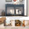 Console Table Sofa Table Easy Assembly with Two Storage Drawers and Bottom Shelf for Living Room, Entryway