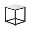 End Table/Side Table/Night Stand;  Upgrade Version with Metal Frame Box - dark brown