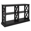 Console Table with 3-Tier Open Storage Spaces and 'X' Legs, Narrow Sofa Entry Table for Living Room, Entryway and Hallway